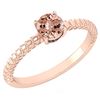 Image 1 : Certified 0.45 Ctw Morganite Solitaire Ring with Filigr