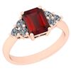 Image 1 : Certified 1.56 Ctw I2/I3 Garnet And Diamond 14K Rose Go