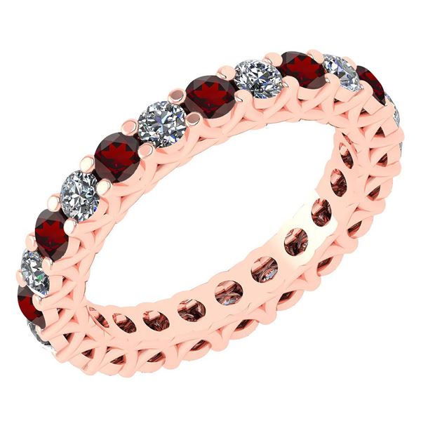 Certified 1.61 Ctw Garnet And Diamond 18K Rose Gold Hal