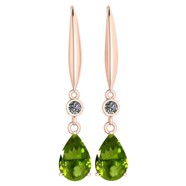 Certified 5.70 Ctw Peridot And Diamond VS/SI1 Dangling