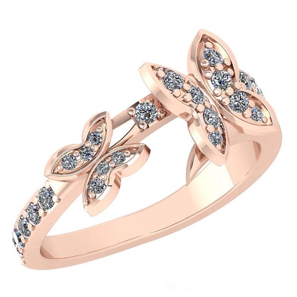 Certified 0.33 Ctw Diamond Halo Ring For womens New Exp