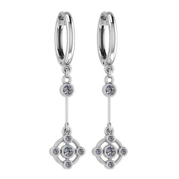 Certified 0.25 Ctw Diamond I1/I2 Bezel Style Set Hoop E