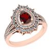 Image 1 : Certified 1.45 Ctw I2/I3 Garnet And Diamond 14K Rose Go