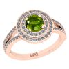 Image 1 : Certified 1.14 Ctw I2/I3 Peridot And Diamond 10K Rose G