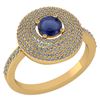 Image 1 : Certified 0.99 CTW Blue Sapphire And Diamond 14k Yellow