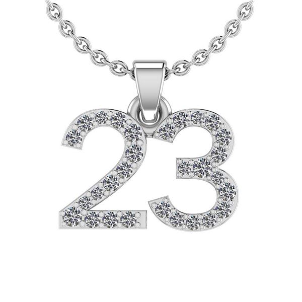 Certified 0.13 Ctw Diamond VS/S1 Twenty-three Pendant P