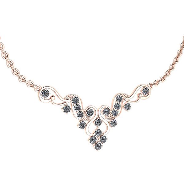 Certified 1.31 Ctw Diamond VS/SI1 Necklace 18K Rose Gol