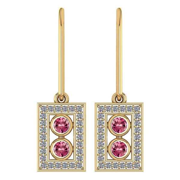 Certified 0.63 Ctw Pink Tourmaline And Diamond Wedding/