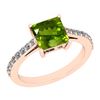 Image 1 : Certified 1.20 Ctw I2/I3 Peridot And Diamond 10K Rose G