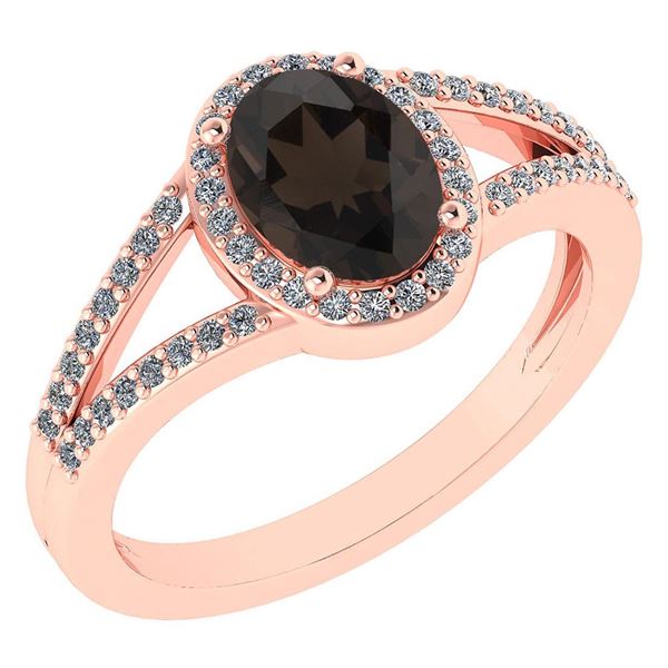 Certified 1.52 Ctw Peridot And Diamond 14k Rose Gold Ha