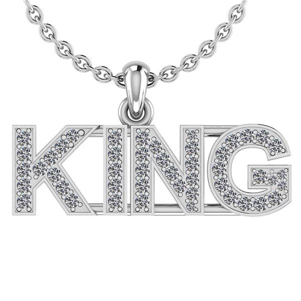 Certified 0.33 Ctw Diamond VS/SI1 KING Pendant 18K Whit