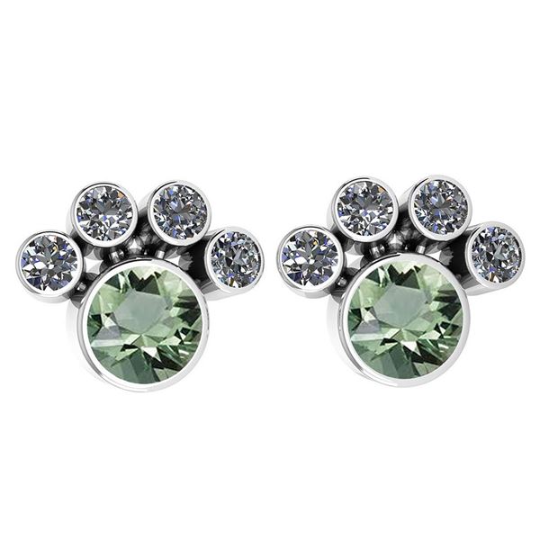 Certified 15.50 Ctw Green Amethyst And Diamond SI2/I1 E