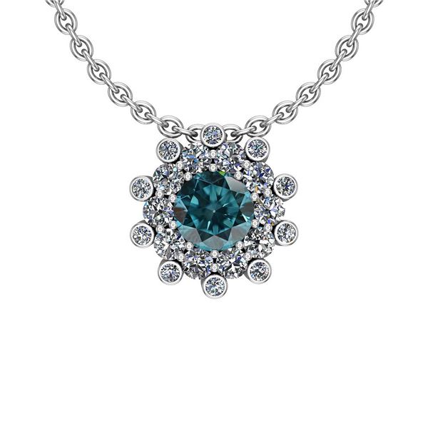 Certified 1.58 Ctw I2/I3 Treated Fancy Blue and White D