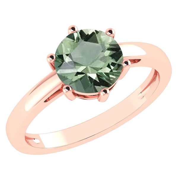 Certified 2.00Ctw Genuine Green Amethyst 14k Rose Gold