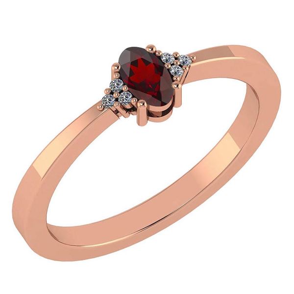 Certified 0.24 Ctw Garnet And Diamond 18K Rose Gold Hal