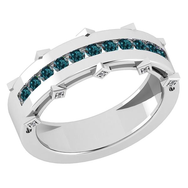 Certified 0.43 Ctw SI2/I1 Treated Fancy Blue & White Di