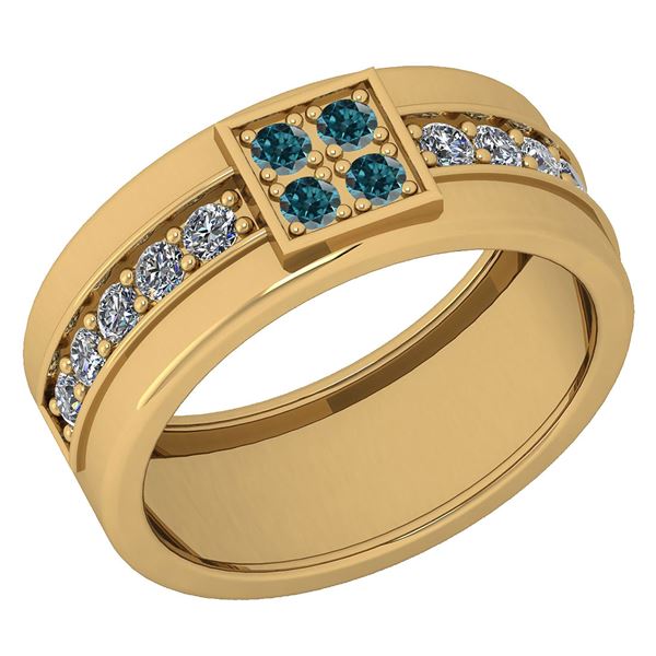 Certified 0.49 Ctw SI2/I1 Treated Fancy Blue & White Di