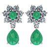 Image 1 : Certified 4.86 Ctw Emerald And Diamond 14k White Gold H