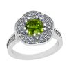 Image 1 : Certified 1.75 Ctw i2/i3 Peridot And Diamond 10K White