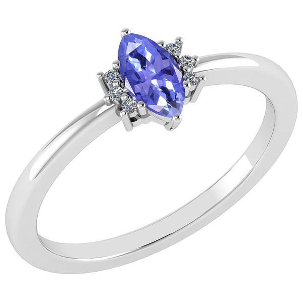 Certified 0.68 Ctw Tanzanite And Diamond VS/SI1 Ring 14