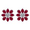 Image 1 : Certified 2.20 RUBY AND DIAMOND 14K GOLD WHITE STUD EAR