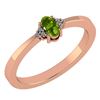 Image 1 : Certified 0.24 CTW Peridot And Diamond 14k Rose Gold Ha