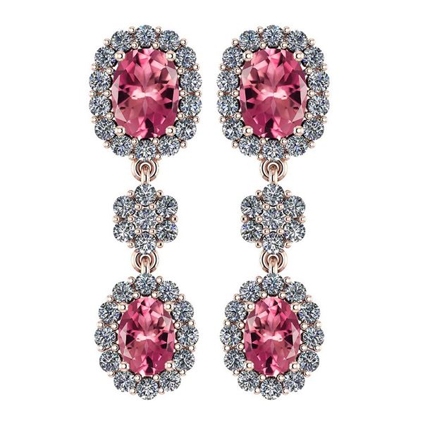Certified 10.48 Ctw Pink Tourmaline And Diamond VS/SI1