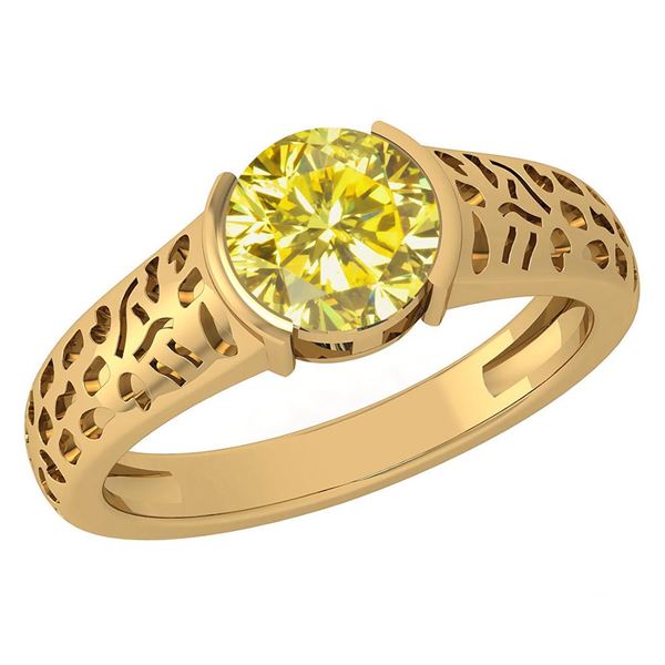 Certified 1.25 Ctw Treated Fancy Yellow Diamond VS/SI1