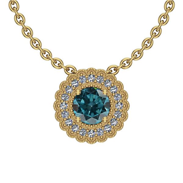 Certified 1.20 Ctw I2/I3 Treated Fancy Blue and White D