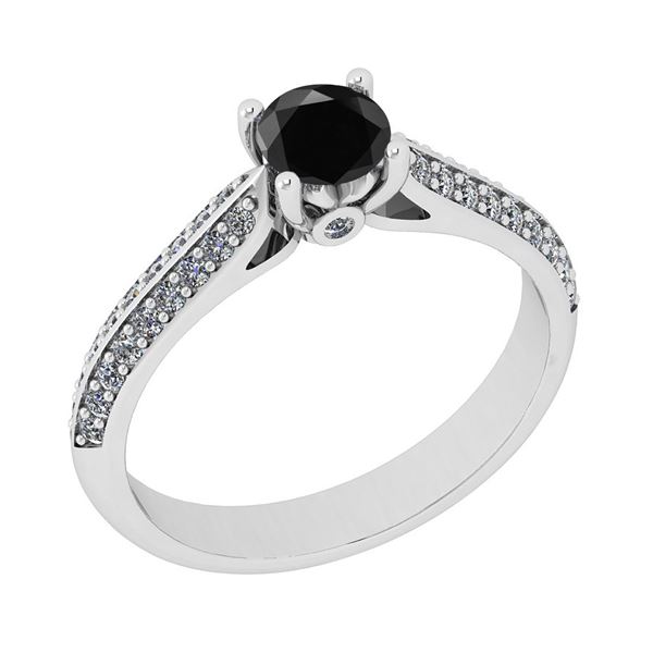 Certified 0.80 Ctw I2/I3 Treated Fancy Black and White