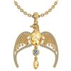 Image 1 : Certified 3.41 Ctw Citrine And Diamond Eagle Necklace F