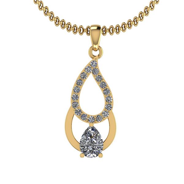 Certified 0.58 Ctw Diamond I1/I2 10k Yellow Gold Pendan