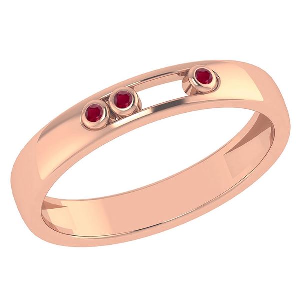 Certified 0.03Ctw Genuine Ruby 14k Rose Gold Band