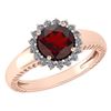 Image 1 : Certified 1.48 Ctw Garnet And Diamond Wedding/Engagemen