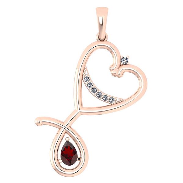 Certified 0.60 Ctw Garnet And Diamond Pendant For women