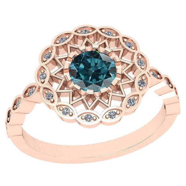 Certified 0.87 Ctw I2/I3 Treated Fancy Blue and White D