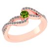 Image 1 : Certified 0.61 Ctw Peridot And Diamond 18K Rose Gold Ha