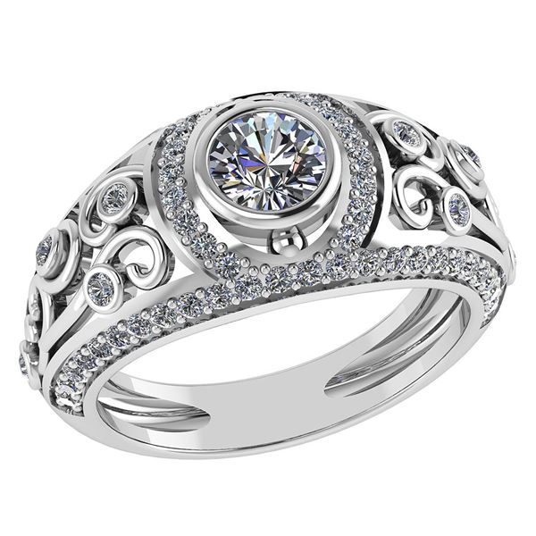 Certified 1.08 Ctw Diamond Wedding/Engagement 14K White