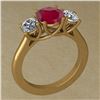 Image 1 : Certified 1.84 Ctw Ruby And Diamond SI1/SI2 14K Yellow