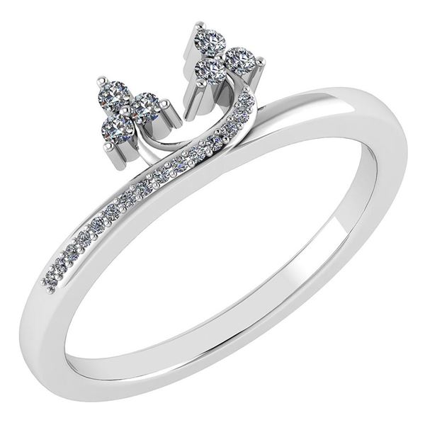 Certified 0.16 Ctw Diamond 14k White Gold Ring