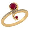 Image 1 : Certified 0.85 Ctw Ruby And Diamond 14k Yellow Gold Hal