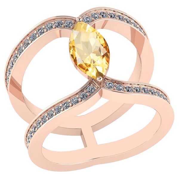 Certified 1.52 Ctw Citrine And Diamond VS/SI1 Ring 10K