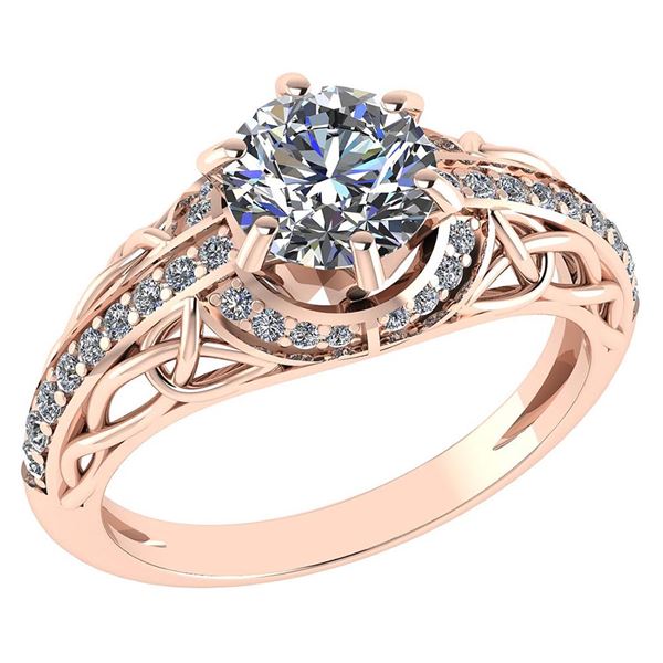 Certified 1.43 Ctw Diamond Halo Ring For Engagement New