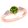 Image 1 : Certified 1.12 Ctw Peridot And Diamond 14k Rose Gold Ha