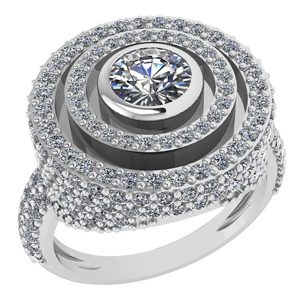 Certified 2.05 Ctw Diamond Wedding/Engagement 14K White