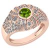 Image 1 : Certified 1.04 Ctw Peridot And Diamond VS/SI1 Halo Ring