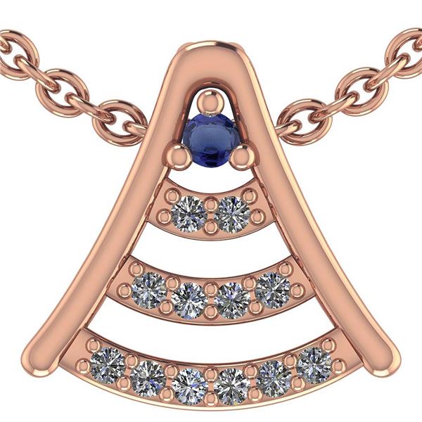Certified 0.075 Ctw Blue Sapphire And Diamond 14k Rose