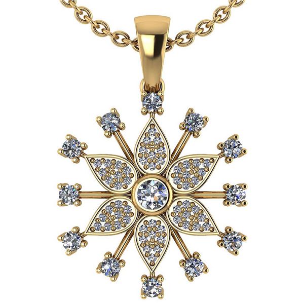 Certified 0.71 Ctw Diamond 14k Yellow Gold Halo Stud Pe