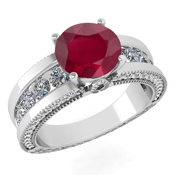 Certified 2.24 Ctw Ruby And Diamond Wedding/Engagement