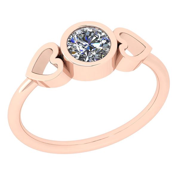 Certified 0.50 Ctw Diamond I1/I2 10k Rose Gold Solitair